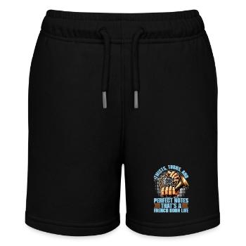 French Horn Twists Turns And Perfect Brass Band - Stanley/Stella MINI BOLTER Organic Teen Jogging Shorts - black - Front