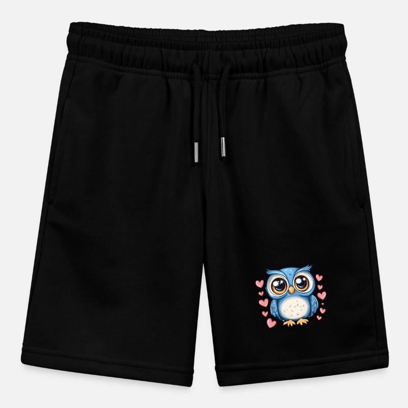 Blaue Eule mit Herzen Stanley/Stella Teenager Bio-Joggingshorts MINI BOLTER
