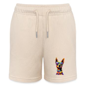 Russischer Toy Terrier Hund Russkiy Russian Toy - Stanley/Stella Teenager Bio-Joggingshorts MINI BOLTER - Natur - Vorne