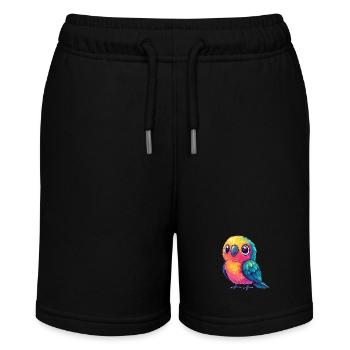 Colorful parrot cuddly - Stanley/Stella MINI BOLTER Organic Teen Jogging Shorts - black - Front