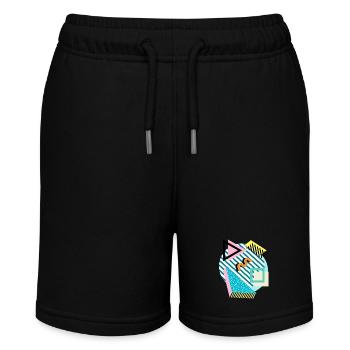 Memphis Mix – Retro Shapes & Farben - Stanley/Stella Teenager Bio-Joggingshorts MINI BOLTER - Schwarz - Vorne