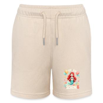 Ich bin schon 8 Meerjungfrau Geburtstag Mädchen - Stanley/Stella Teenager Bio-Joggingshorts MINI BOLTER - Natur - Vorne