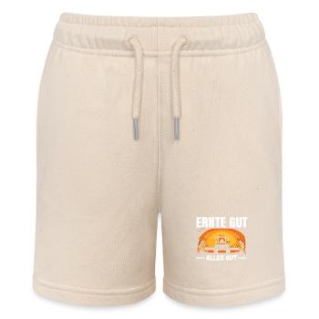 Ernte Gut Alles Gut Landwirtschaftliches Motiv - Stanley/Stella Teenager Bio-Joggingshorts MINI BOLTER - Natur - Vorne