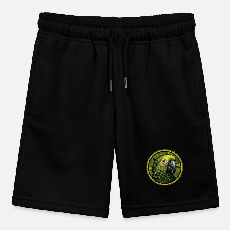 Green Parrot Head Stanley/Stella MINI BOLTER Organic Teen Jogging Shorts