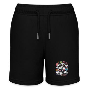Lass mich alleine, ich lese! Bücherwurm Lesen - Stanley/Stella Teenager Bio-Joggingshorts MINI BOLTER - Schwarz - Vorne