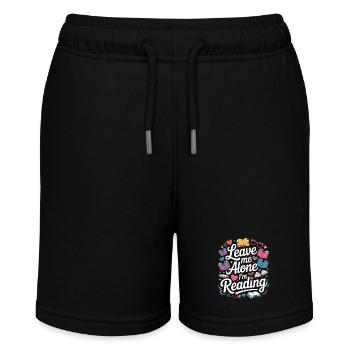 Lass mich alleine, ich lese! Bücherwurm Lesen - Stanley/Stella Teenager Bio-Joggingshorts MINI BOLTER - Schwarz - Vorne