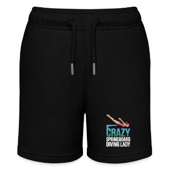 Kunstspringen Turmspringer Sprungbrett - Stanley/Stella Teenager Bio-Joggingshorts MINI BOLTER - Schwarz - Vorne