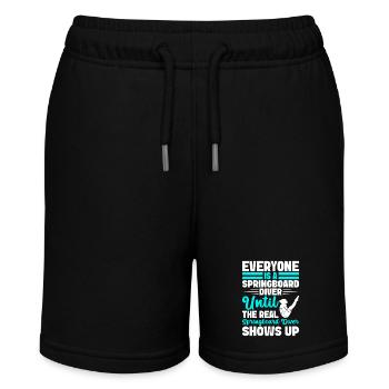 Kunstspringen Turmspringer Sprungbrett - Stanley/Stella Teenager Bio-Joggingshorts MINI BOLTER - Schwarz - Vorne