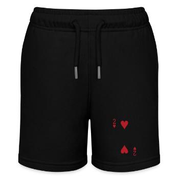 Karten Herz Zwei Skat Poker Doppelkopf - Stanley/Stella Teenager Bio-Joggingshorts MINI BOLTER - Schwarz - Vorne