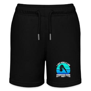 Kunstspringen Turmspringer Sprungbrett - Stanley/Stella Teenager Bio-Joggingshorts MINI BOLTER - Schwarz - Vorne