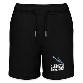 Kunstspringen Turmspringer Sprungbrett - Stanley/Stella Teenager Bio-Joggingshorts MINI BOLTER - Schwarz - Vorne