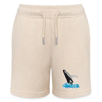 Buckelwal-Druck - Stanley/Stella Teenager Bio-Joggingshorts MINI BOLTER - Natur - Vorne
