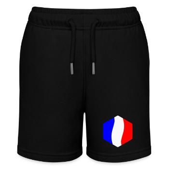 Abstrait Tricolore Bleu Blanc Rouge Courbe - Short bio MINI BOLTER Stanley/Stella Ado - noir - Devant