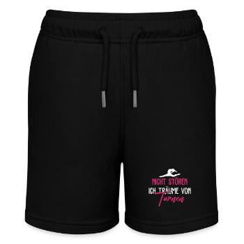 Turnen Mädchen Gymnastik Turnanzug Turnerin - Stanley/Stella Teenager Bio-Joggingshorts MINI BOLTER - Schwarz - Vorne