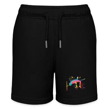 Hochspringer Wasserfarben Hochsprung - Stanley/Stella Teenager Bio-Joggingshorts MINI BOLTER - Schwarz - Vorne