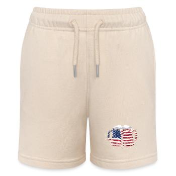 Vierter Juli Nationalfarben Nationalfeiertag USA - Stanley/Stella Teenager Bio-Joggingshorts MINI BOLTER - Natur - Vorne