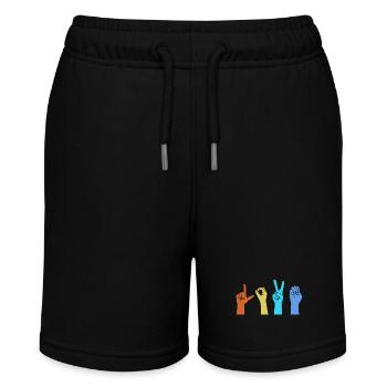 Gebärdensprache Gebärde ASL gehörlos - Stanley/Stella Teenager Bio-Joggingshorts MINI BOLTER - Schwarz - Vorne