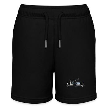 Hamburg Skyline Herzschlag Hamburger Elbe Norden - Stanley/Stella Teenager Bio-Joggingshorts MINI BOLTER - Schwarz - Vorne