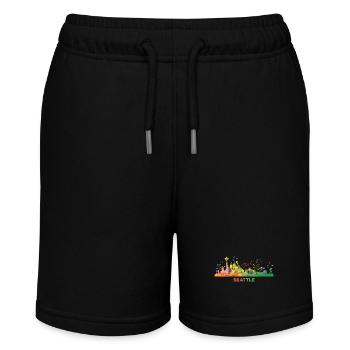 Seattleite Skyline Seattle - Stanley/Stella Teenager Bio-Joggingshorts MINI BOLTER - Schwarz - Vorne