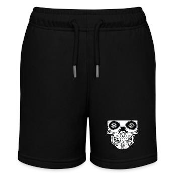 Mexikanischer Totenkopf Mundschutz - Stanley/Stella Teenager Bio-Joggingshorts MINI BOLTER - Schwarz - Vorne