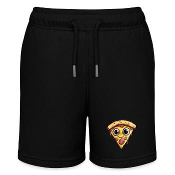 Happy pizza slice - Stanley/Stella MINI BOLTER Organic Teen Jogging Shorts - black - Front