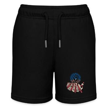 Black-History Month Amerika Flagge Spruch - Stanley/Stella Teenager Bio-Joggingshorts MINI BOLTER - Schwarz - Vorne