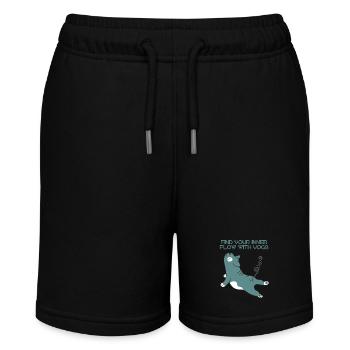Yoga - Hund entspannt - Stanley/Stella Teenager Bio-Joggingshorts MINI BOLTER - Schwarz - Vorne