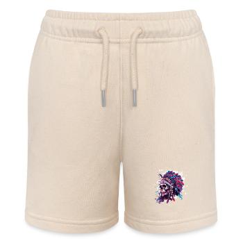 Indian Skull - Stanley/Stella MINI BOLTER Organic Teen Jogging Shorts - soft Ecru - Front