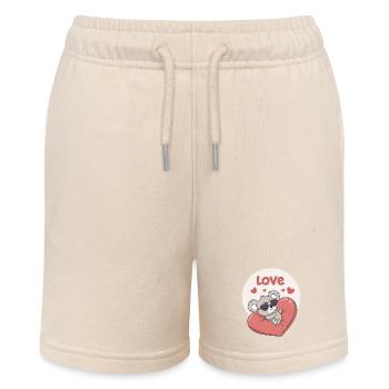 Koala Heart in Colour - Stanley/Stella MINI BOLTER Organic Teen Jogging Shorts - soft Ecru - Front