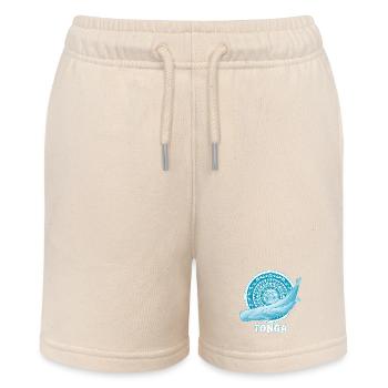 Sperm whales and tiki mask - Stanley/Stella MINI BOLTER Organic Teen Jogging Shorts - soft Ecru - Front