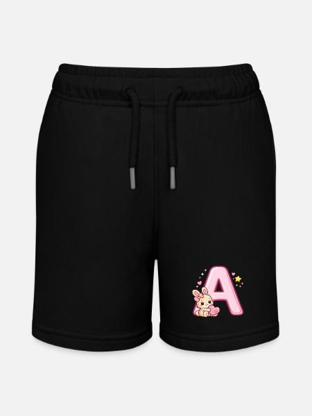  A mit Hase Herz - Stanley/Stella Teenager Bio-Joggingshorts MINI BOLTER - Schwarz