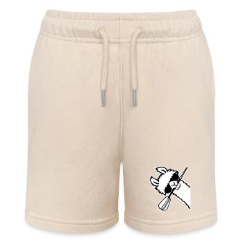 Cool Llama Head Sunglasses Dart Mouth Side - Stanley/Stella MINI BOLTER Organic Teen Jogging Shorts - soft Ecru - Front