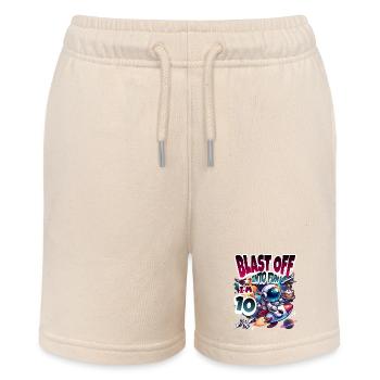 Astronaut 10th Birthday Space - Stanley/Stella MINI BOLTER Organic Teen Jogging Shorts - soft Ecru - Front
