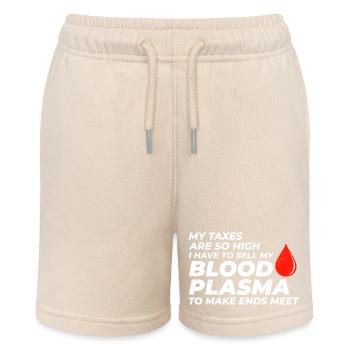 Tax Troubles and Blood Plasma Puns Taxation Funny - Stanley/Stella MINI BOLTER Organic Teen Jogging Shorts - soft Ecru - Front