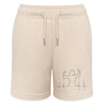 Frauenpower Herzschlag Puls starke Frau - Stanley/Stella Teenager Bio-Joggingshorts MINI BOLTER - Natur - Vorne