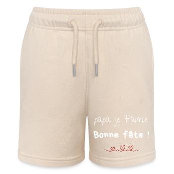 Daddy I Love You Happy Father's Day Gift Party - Stanley/Stella MINI BOLTER Organic Teen Jogging Shorts - soft Ecru - Front