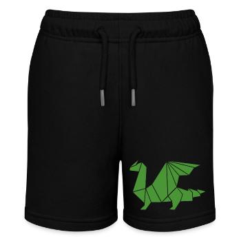 dragon origami - Stanley/Stella MINI BOLTER Organic Teen Jogging Shorts - black - Front
