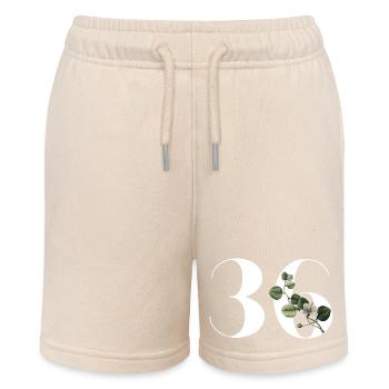 Numéro 36 floral vert - 36e anniversaire floral - Short bio MINI BOLTER Stanley/Stella Ado - écru doux - Devant