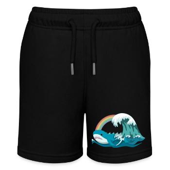 Pride Blahaj with Rainbow - Stanley/Stella MINI BOLTER Organic Teen Jogging Shorts - black - Front