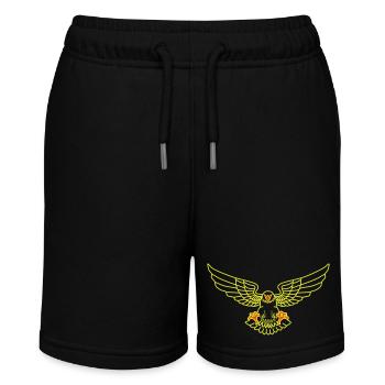 Vogel,Adler, fliegen, geier,taube, - Stanley/Stella Teenager Bio-Joggingshorts MINI BOLTER - Schwarz - Vorne