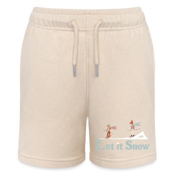 Let It Snow Winter Illustration - Stanley/Stella MINI BOLTER Organic Teen Jogging Shorts - soft Ecru - Front