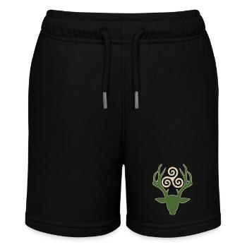 keltisches symbol 1 e 1 mit hirsch - Stanley/Stella Teenager Bio-Joggingshorts MINI BOLTER - Schwarz - Vorne
