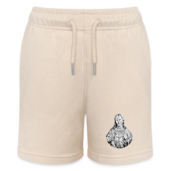 Black Jesus Christ * Schwarzer Jesus Christus - Stanley/Stella Teenager Bio-Joggingshorts MINI BOLTER - Natur - Vorne