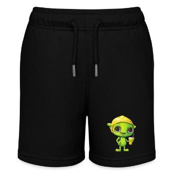 Refreshing Alien Lemon Drink: Green & Yellow - Stanley/Stella MINI BOLTER Organic Teen Jogging Shorts - black - Front