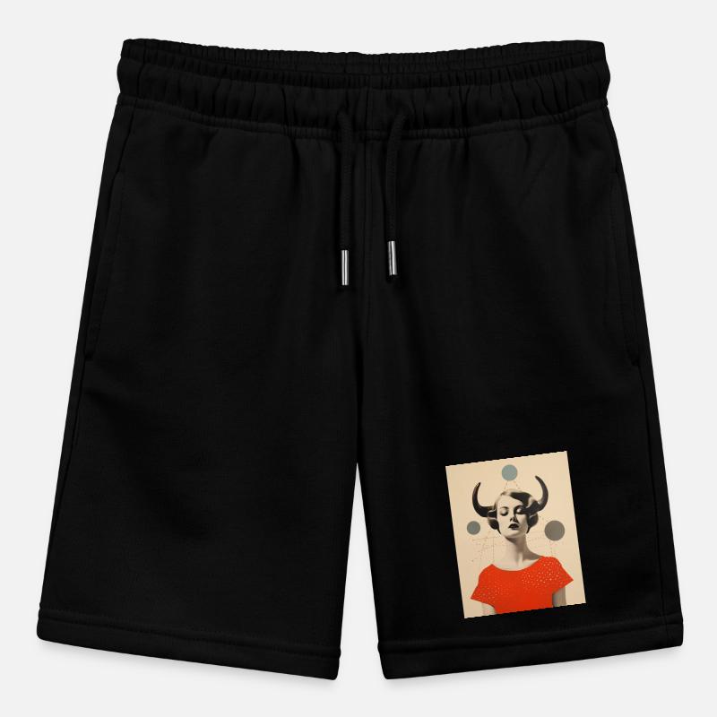 Stier Collage Kunst Astrologie Stanley/Stella Teenager Bio-Joggingshorts MINI BOLTER