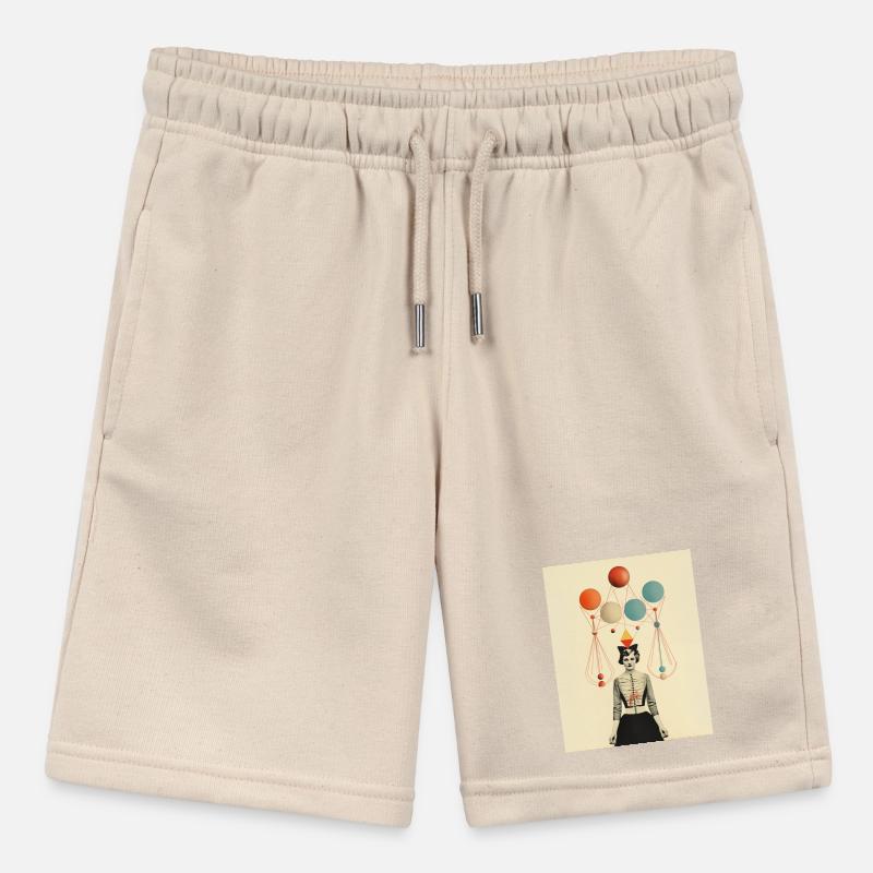 Thinking circus lady paper collage Stanley/Stella MINI BOLTER Organic Teen Jogging Shorts