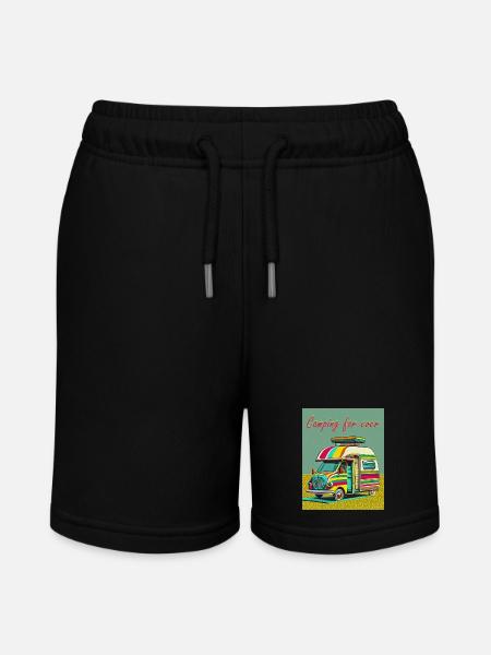 Camping forever - Stanley/Stella MINI BOLTER Organic Teen Jogging Shorts - black
