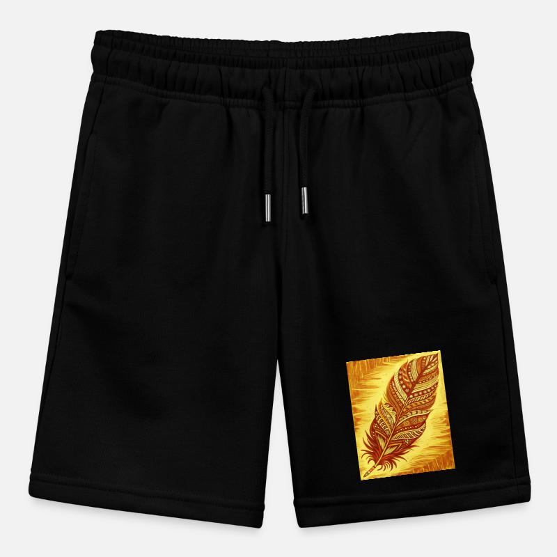 a feather with intricate patterns and colors Stanley/Stella MINI BOLTER Organic Teen Jogging Shorts