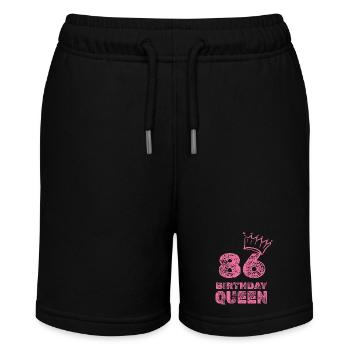 Geburtstag 86 - Stanley/Stella Teenager Bio-Joggingshorts MINI BOLTER - Schwarz - Vorne