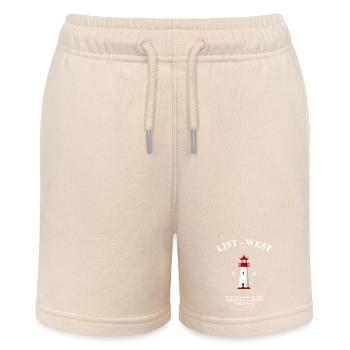 Lighthouse List-West, drawing with information - Stanley/Stella MINI BOLTER Organic Teen Jogging Shorts - soft Ecru - Front